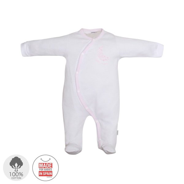 Pelele cruzado largo Pijama algodón Blanco Luna Ro