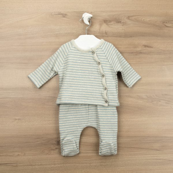 Conjunto gris rayas azules polaina y jersey abertura lateral Eternal