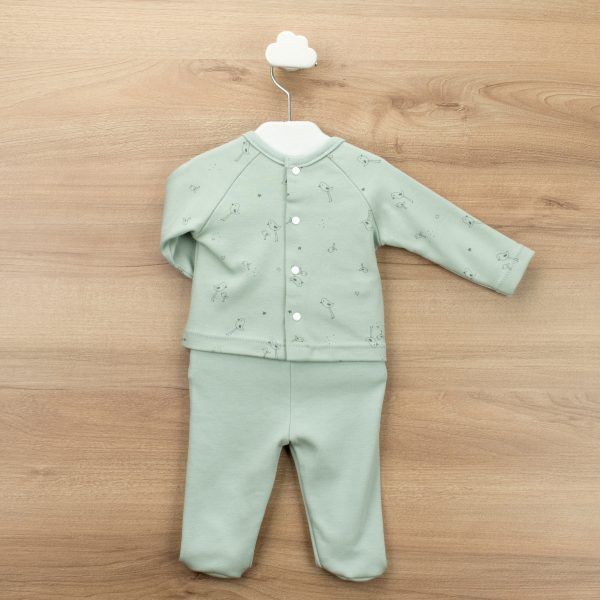 Conjunto dos piezas polaina y jersey pollitos botones lateral Rondine verde