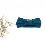 Diadema de punto azul jade
