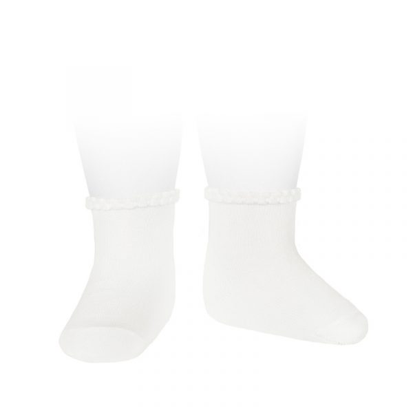 Calcetines cortos puño labrado primavera blanco Cóndor