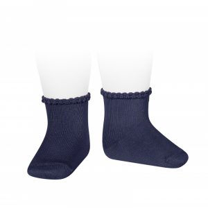 Calcetines cortos puño labrado primavera azul marino Cóndor