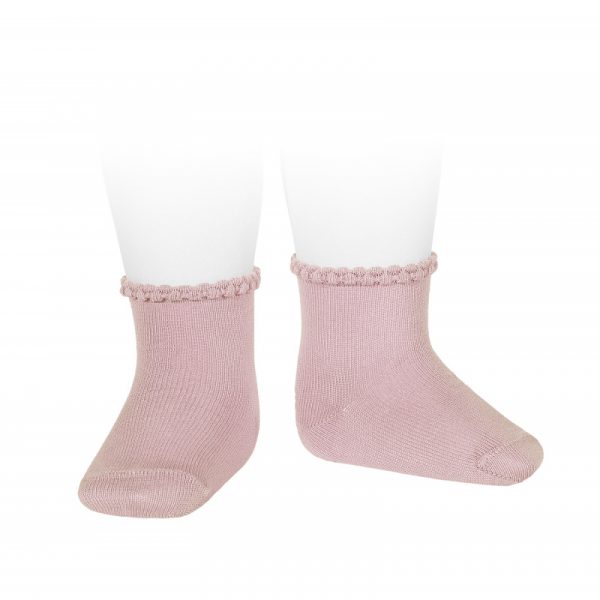 Calcetines cortos puño labrado primavera rosa palo Cóndor