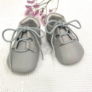 Zapato inglés napa gris perla