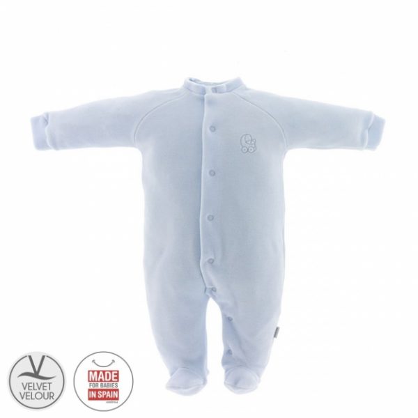 Pelele Pijama terciopelo celeste básico coche