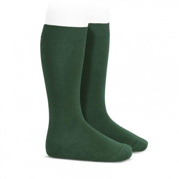 Calcetines alto básico liso verde botella