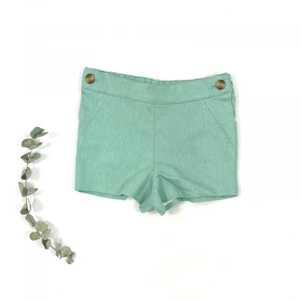 Short Corto Doble Botón a rayas Verde