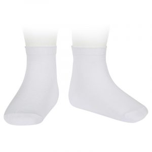2208/4  Calcetines cortos finos en punto liso de algodón Blanco