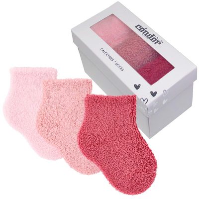 Pack calcetines cortos con rizos rosa para 0 a 3 meses de condor